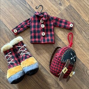 Plaid Jacket ornament set